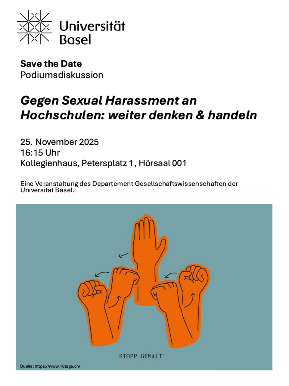 Podiumsdiskussion gegen sexual harassment