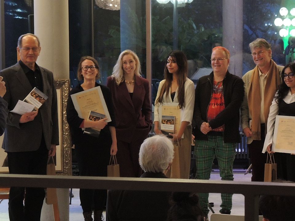 Rachael Moorthy (centre) at the award ceremony at the Kur- und Festspielhaus Badenweiler